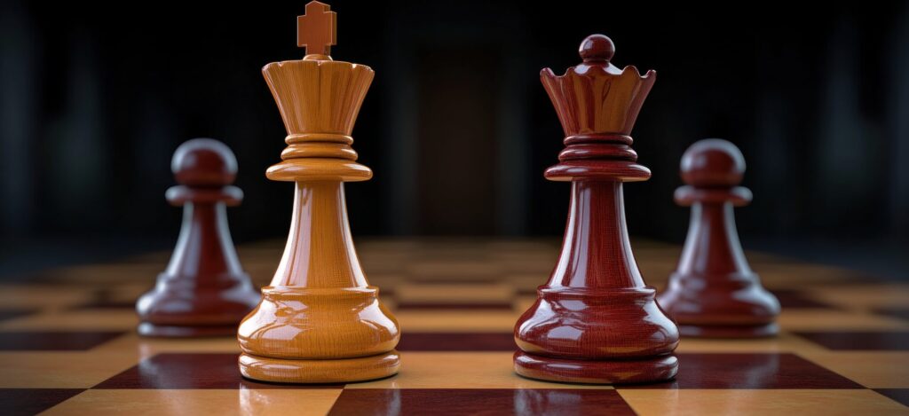 šachovnica s figúrkami